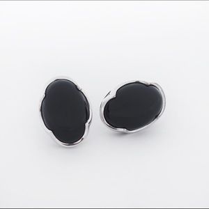 Tacori 925 Retro Oval Cabochon Onyx Cuff Links